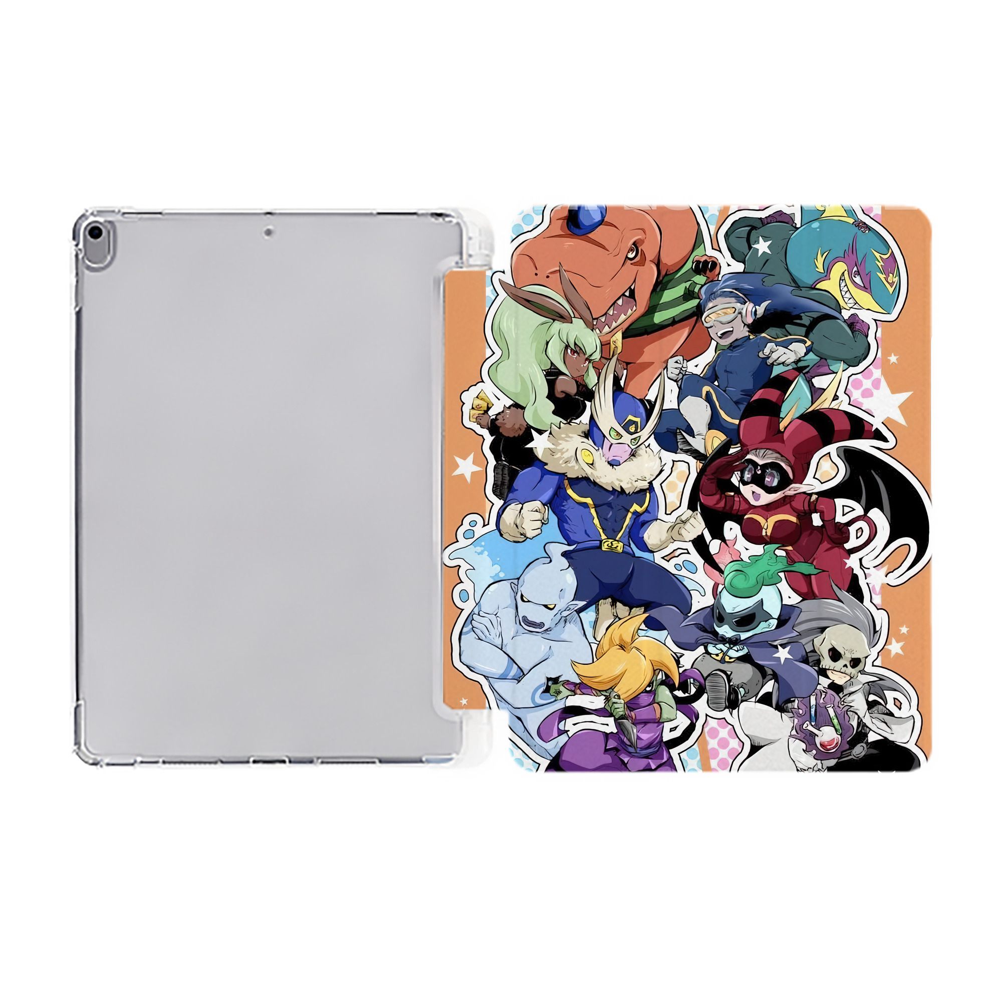 （画像用） 妖怪ウォッチ Yo-kai Watch IPad ケース ペン収納付き 三つ折りスタンド PUレザー×シリコン 対応機種9.5/10.5/10.9インチ
